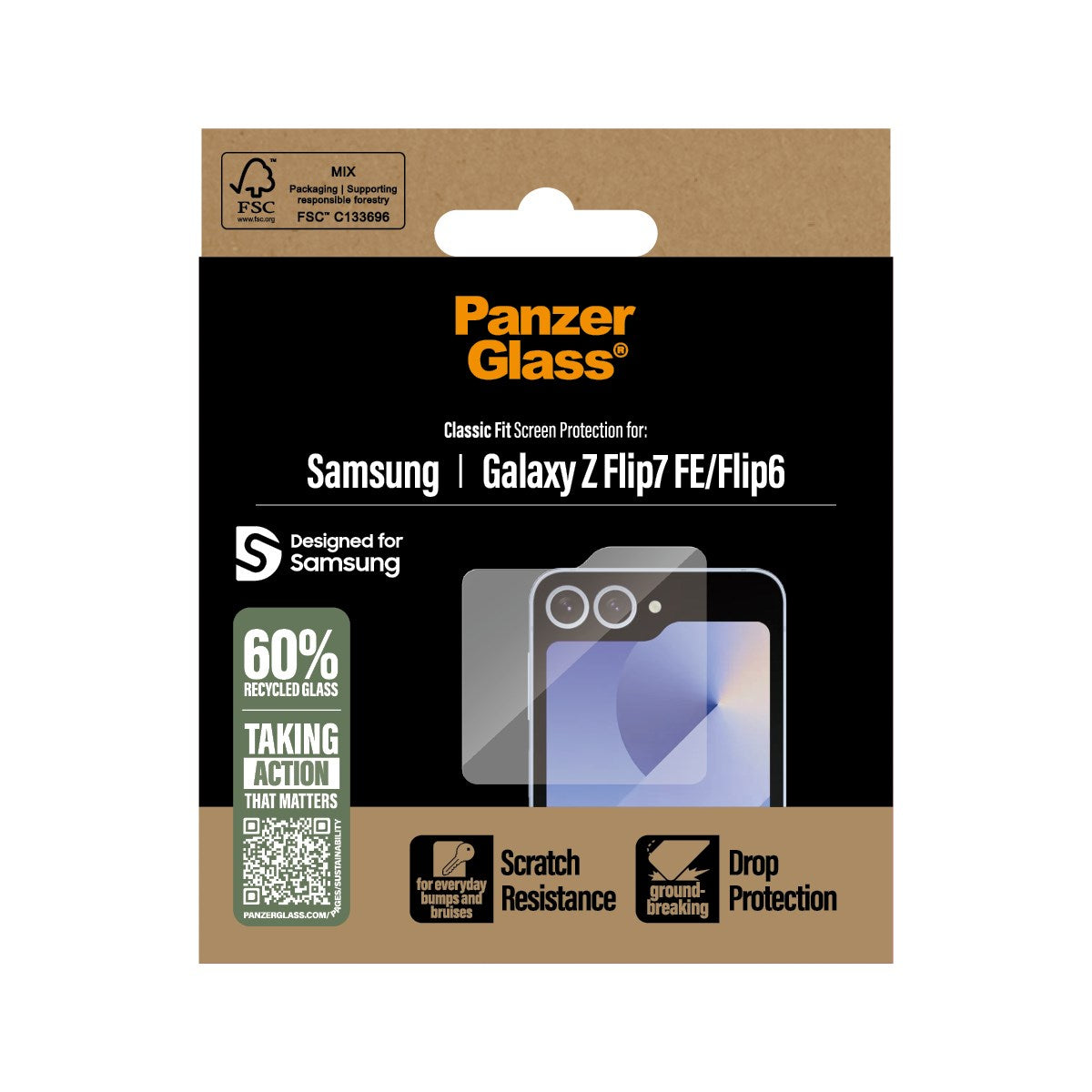 PanzerGlass® Displayschutz Samsung Galaxy Z Flip7 FE | Flip6 | Classic Fit